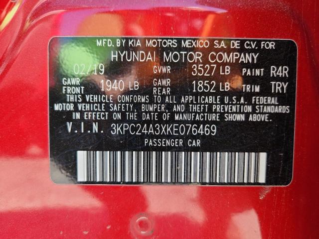 2019 HYUNDAI ACCENT SE 3KPC24A3XKE076469