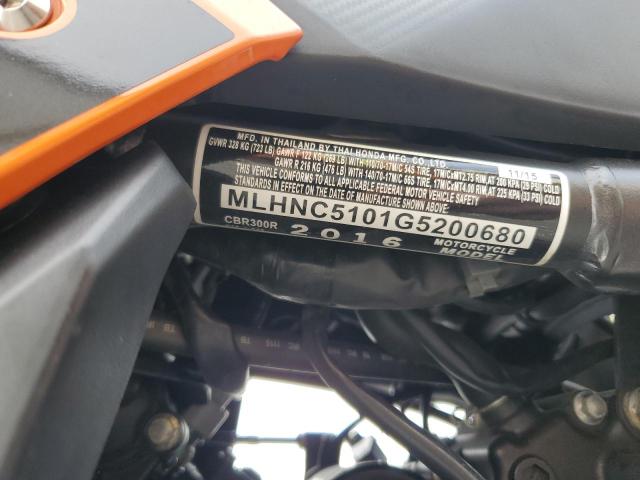 2016 HONDA CBR300 R MLHNC5101G5200680