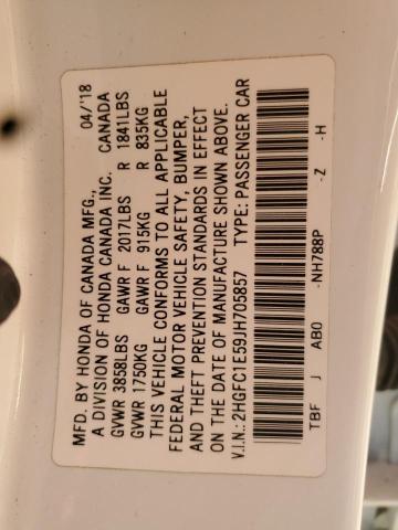 2018 HONDA CIVIC SI - 2HGFC1E59JH705857