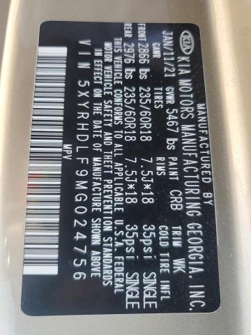 2021 KIA SORENTO EX 5XYRHDLF9MG024756