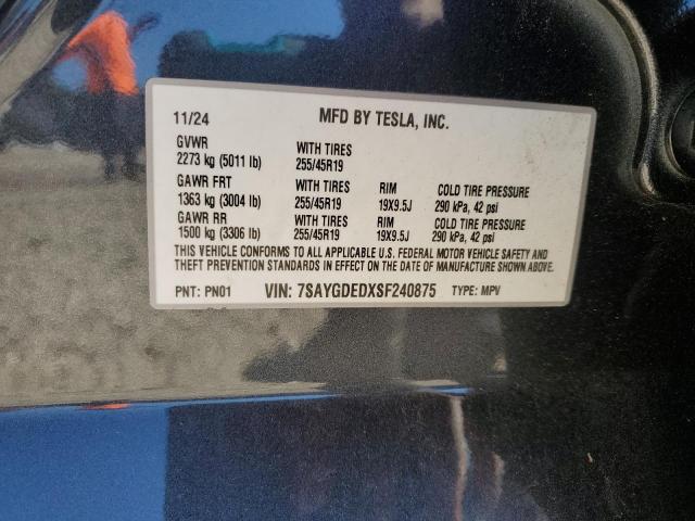 2025 TESLA MODEL Y 7SAYGDEDXSF240875