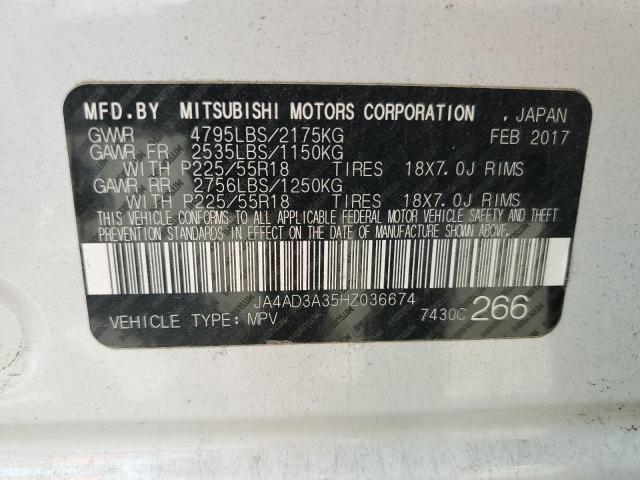 2017 MITSUBISHI OUTLANDER JA4AD3A35HZ036674
