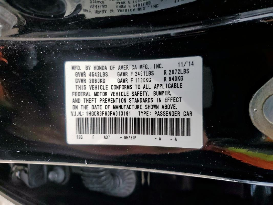 2015 HONDA ACCORD EXL - 1HGCR3F80FA013191