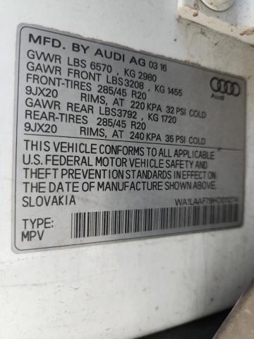 2017 AUDI Q7 PREMIUM WA1LAAF79HD011274