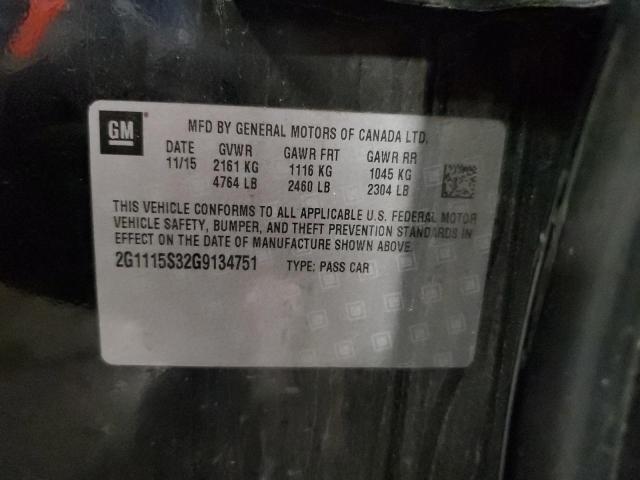 2016 CHEVROLET IMPALA LT 2G1115S32G9134751