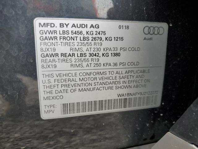 2018 AUDI Q5 PREMIUM WA1BNAFY9J2122272