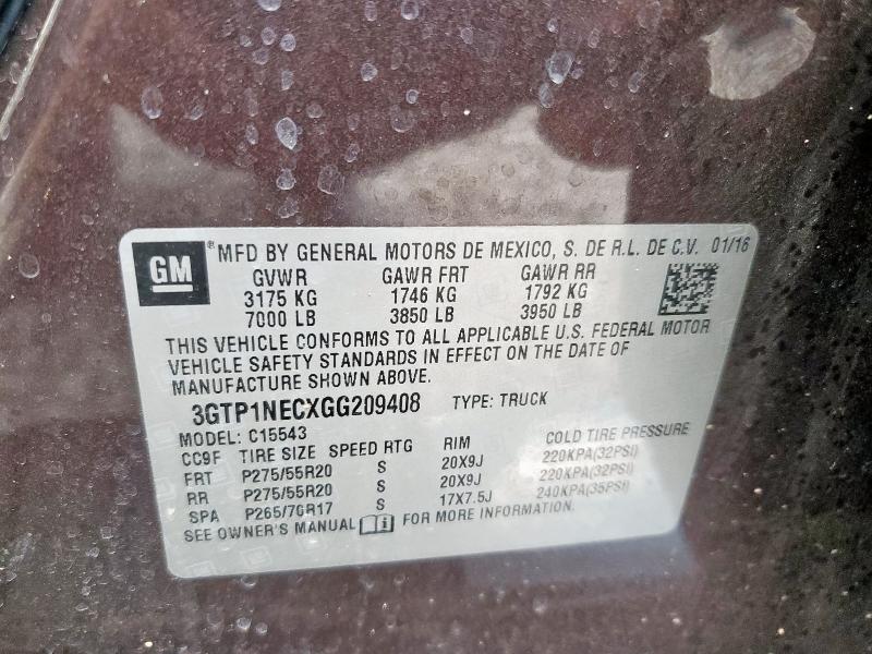 2016 GMC SIERRA C15 - 3GTP1NECXGG209408