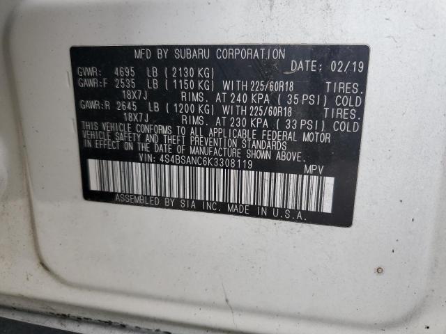 2019 SUBARU OUTBACK 2.5I LIMITED 4S4BSANC6K3308119