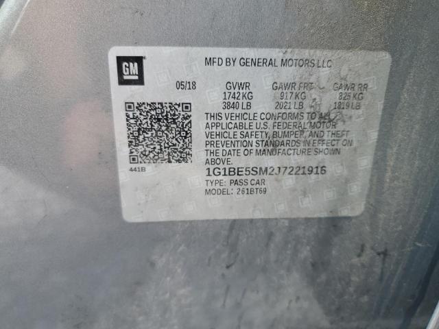 2018 CHEVROLET CRUZE LT 1G1BE5SM2J7221916