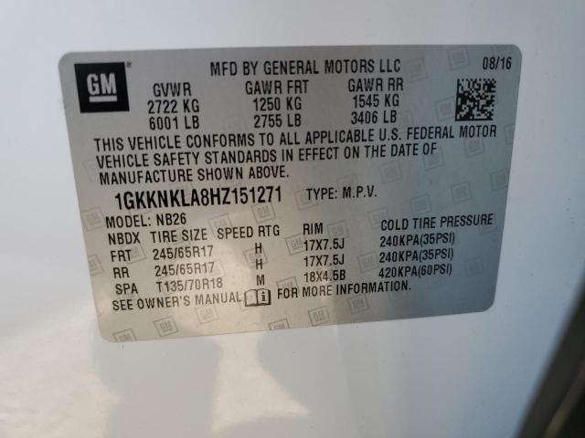 2017 GMC ACADIA SLE 1GKKNKLA8HZ151271