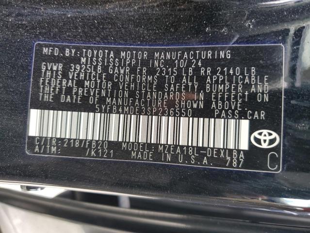 2025 TOYOTA COROLLA LE 5YFB4MDE3SP236550