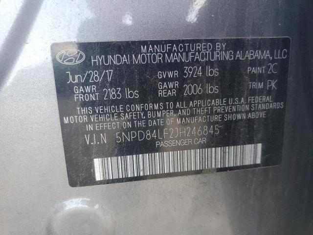 2018 HYUNDAI ELANTRA SE 5NPD84LF2JH246845