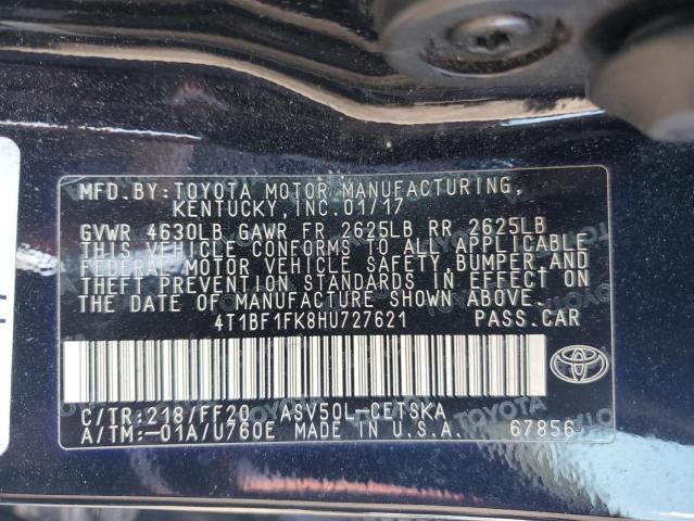 2017 TOYOTA CAMRY LE 4T1BF1FK8HU727621