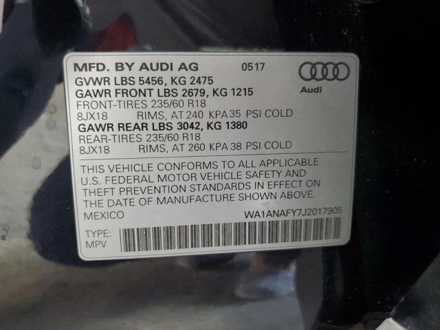 2018 AUDI Q5 PREMIUM WA1ANAFY7J2017905