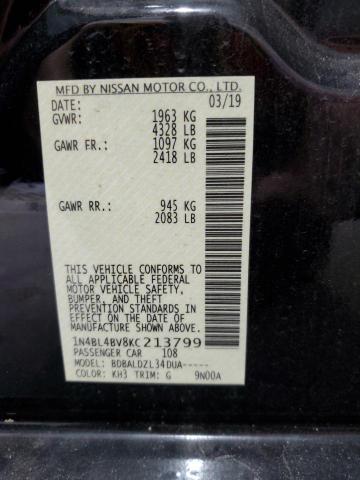 2019 NISSAN ALTIMA S 1N4BL4BV8KC213799