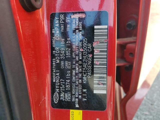 2017 HYUNDAI ACCORD LX KMHCT5AE2HU350905