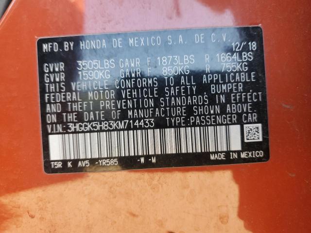 2019 HONDA FIT EX #3271597337