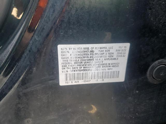 2016 HONDA PILOT ELIT - 5FNYF6H00GB044701