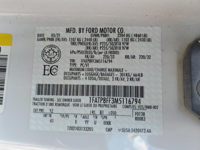 2021 FORD MUSTANG GT 1FATP8FF3M5116794