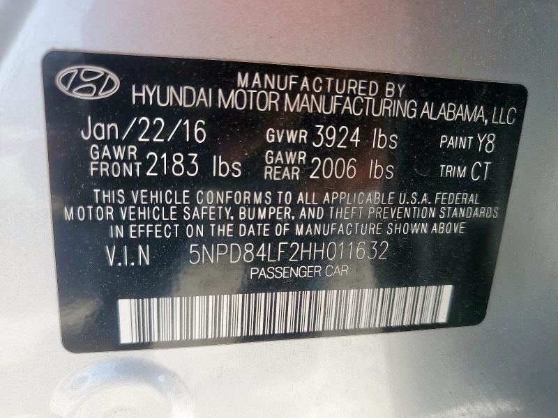 2017 HYUNDAI ELANTRA SE 5NPD84LF2HH011632