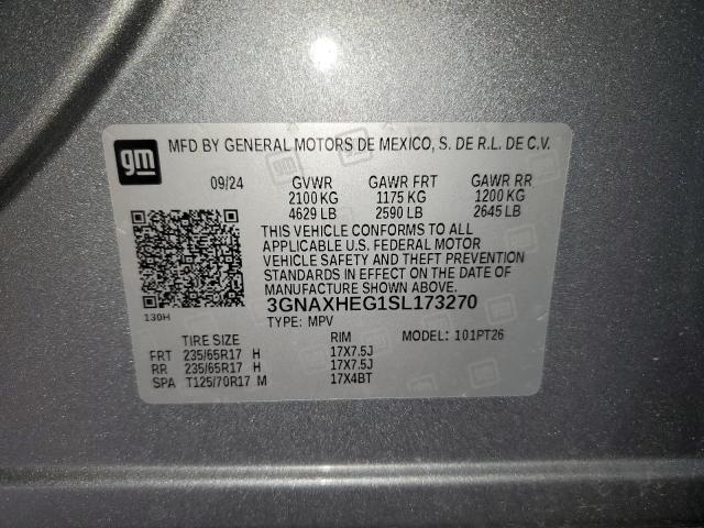 2025 CHEVROLET EQUINOX LT 3GNAXHEG1SL173270