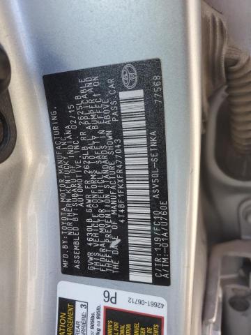2015 TOYOTA CAMRY LE 4T4BF1FKXFR477043