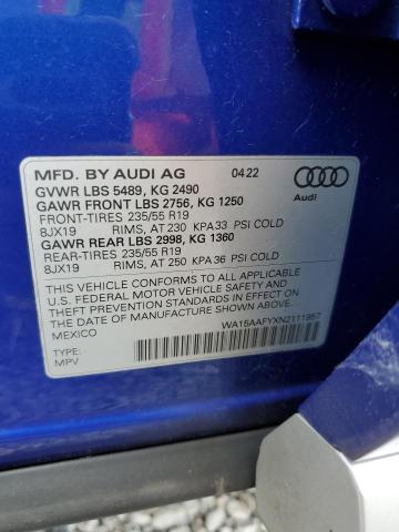 2022 AUDI Q5 SPORTBA WA15AAFYXN2111957