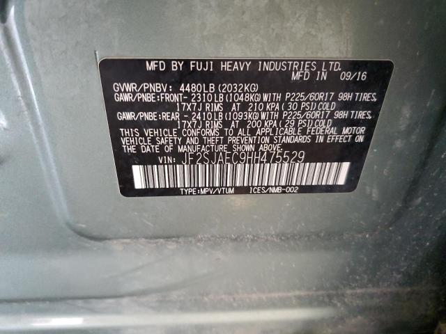2017 SUBARU FORESTER 2 - JF2SJAEC9HH475529