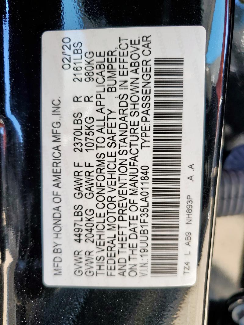 2020 ACURA TLX 19UUB1F35LA011840