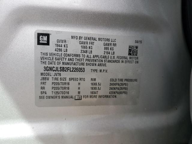 2015 CHEVROLET TRAX 1LT 3GNCJLSB2FL226053