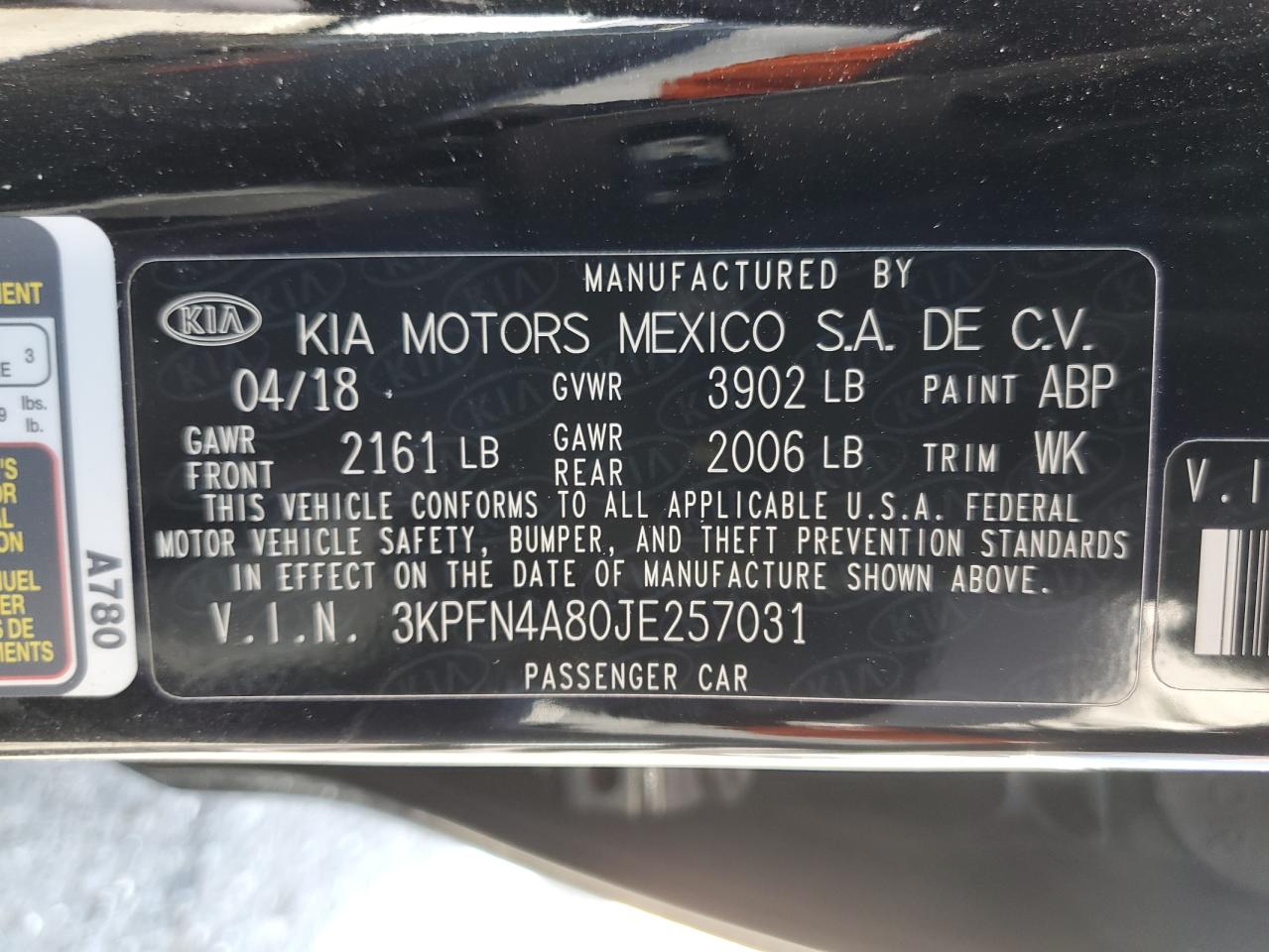 KIA FORTE EX