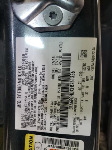 2015 FORD FUSION 3FA6P0HDXFR261356