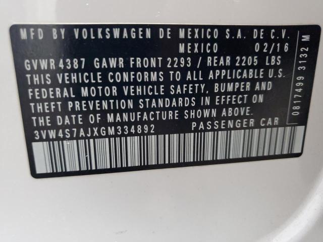 2016 VOLKSWAGEN JETTA GLI 3VW4S7AJXGM334892