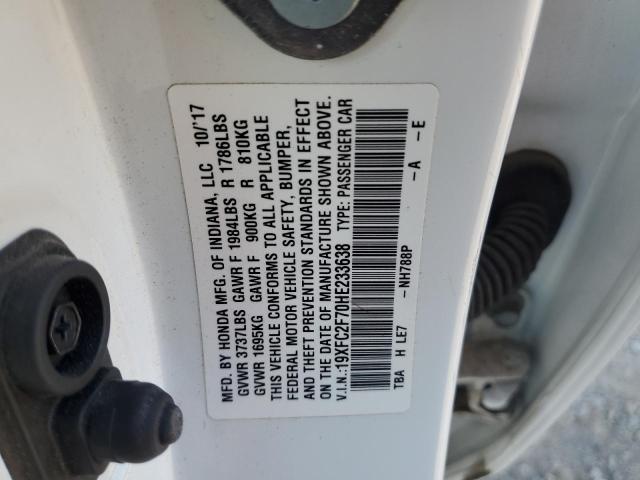 2017 HONDA CIVIC EX - 19XFC2F70HE233638