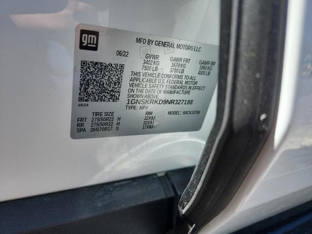 2022 CHEVROLET TAHOE K150 1GNSKRKD9NR327188