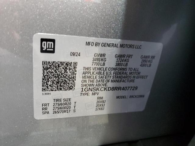 2024 CHEVROLET SUBURBAN K1500 LT 1GNSKCKD8RR407729