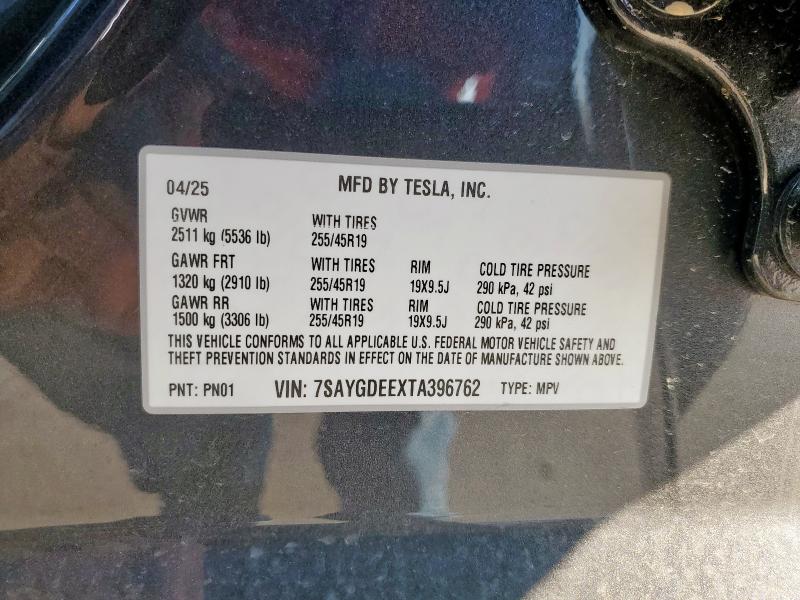 2026 TESLA MODEL Y 7SAYGDEEXTA396762
