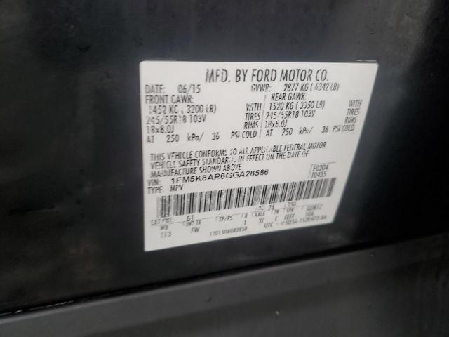 2016 FORD EXPLORER P 1FM5K8AR6GGA28586