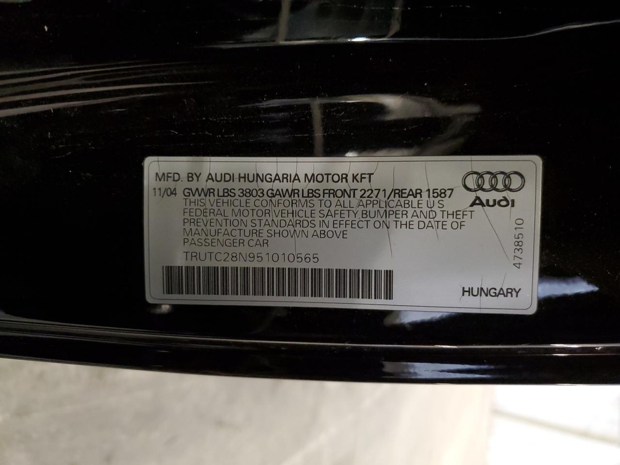 Lot #3271758655 2005 AUDI TT