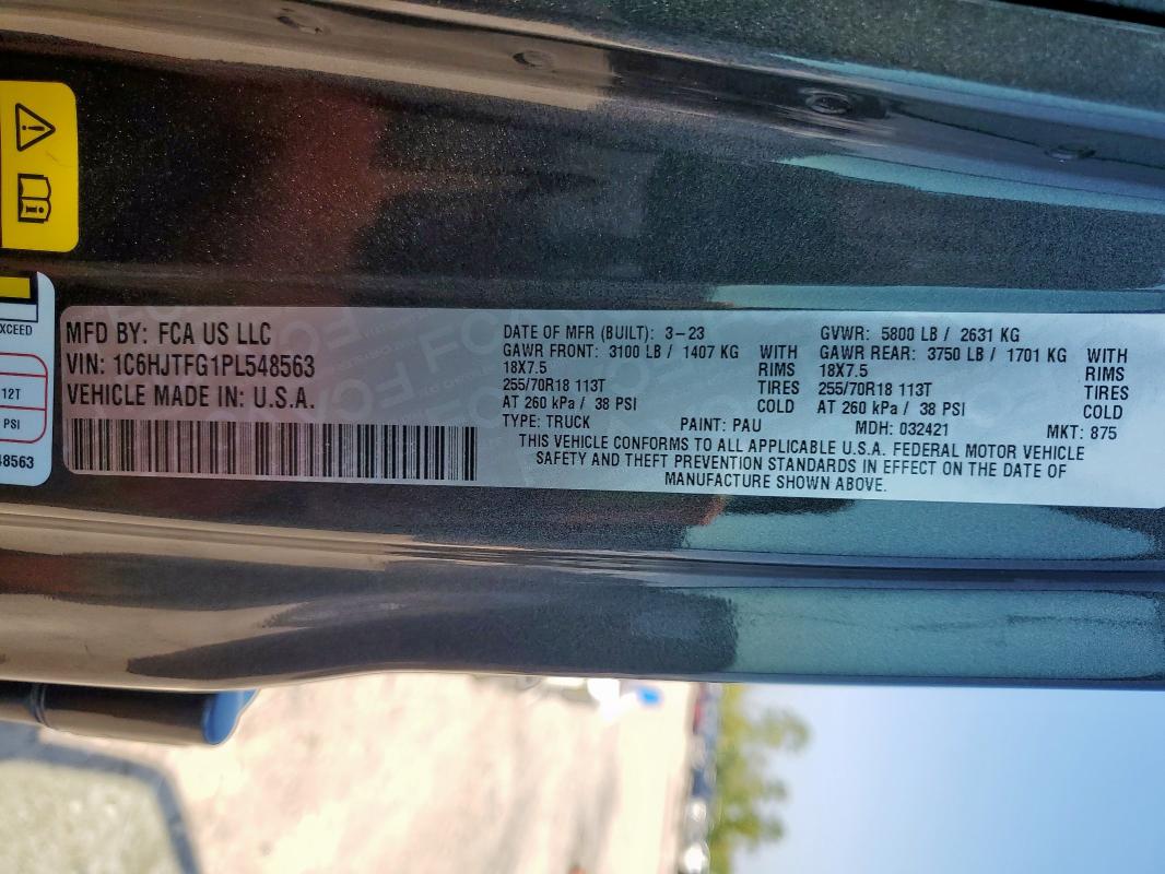 2023 JEEP GLADIATOR OVERLAND 1C6HJTFG1PL548563