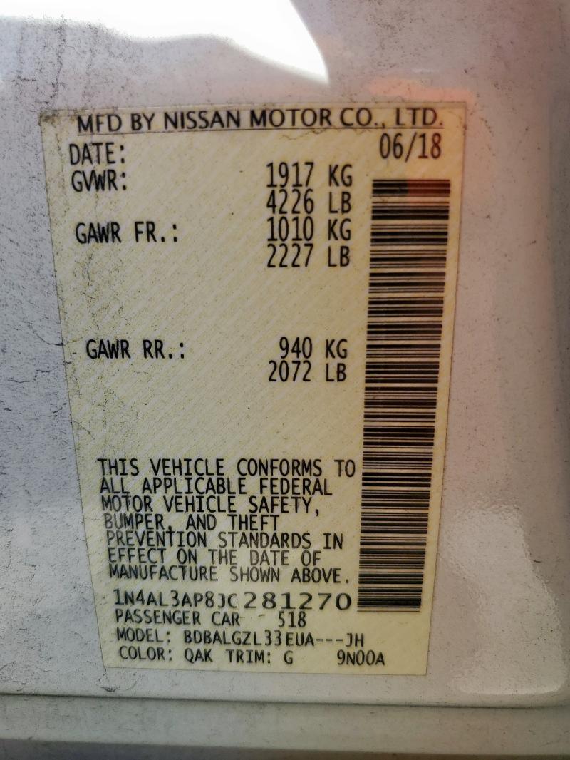 2018 NISSAN ALTIMA 2.5 - 1N4AL3AP8JC281270