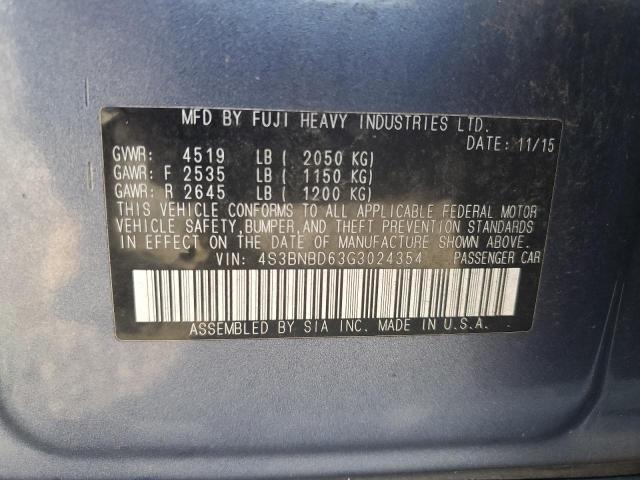 2016 SUBARU LEGACY 2.5I PREMIUM 4S3BNBD63G3024354