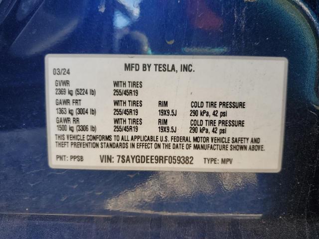 2024 TESLA MODEL Y - 7SAYGDEE9RF059382