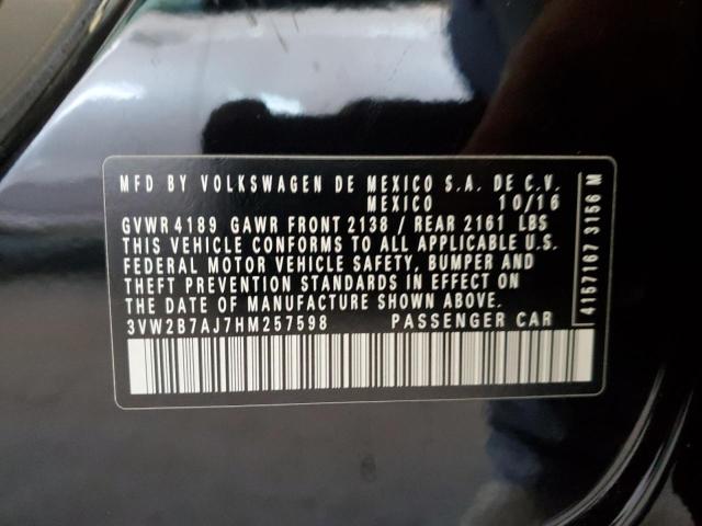 2017 VOLKSWAGEN JETTA S 3VW2B7AJ7HM257598