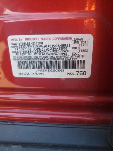 2016 MITSUBISHI OUTLANDER JA4AZ3A33GZ005035