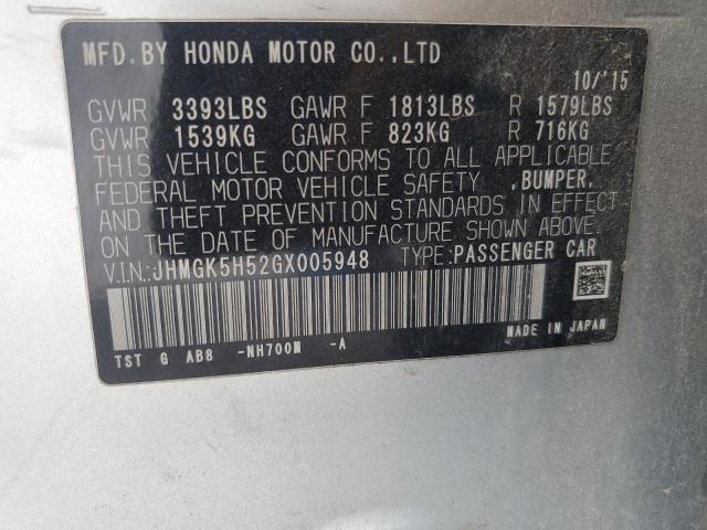 2016 HONDA FIT LX - JHMGK5H52GX005948