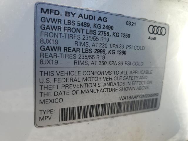 2021 AUDI Q5 PREMIUM WA1BAAFY2M2069060