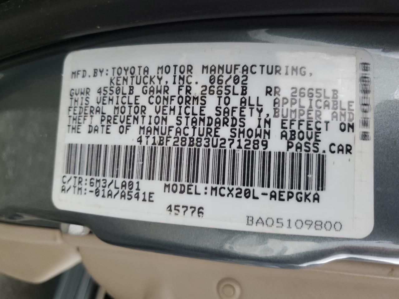 Lot #3309635074 2003 TOYOTA AVALON XL