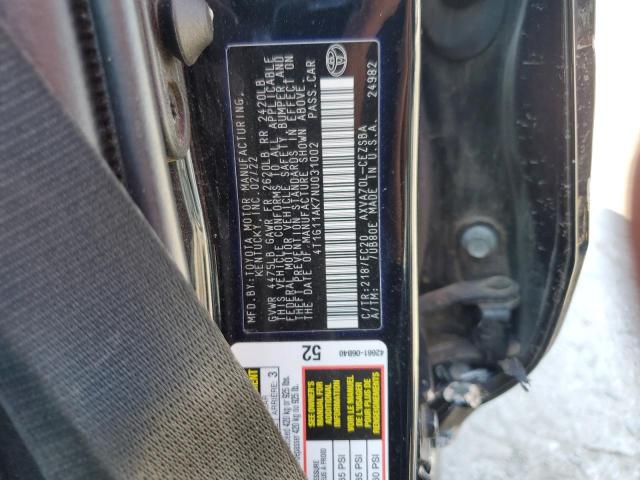 2022 TOYOTA CAMRY SE 4T1G11AK7NU031002