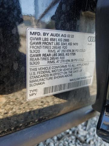 2022 AUDI Q7 PREMIUM WA1LXBF75ND011479